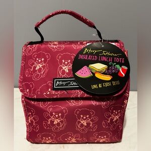 Betsey Johnson Fuchsia Teddy Bear Lunch Tote